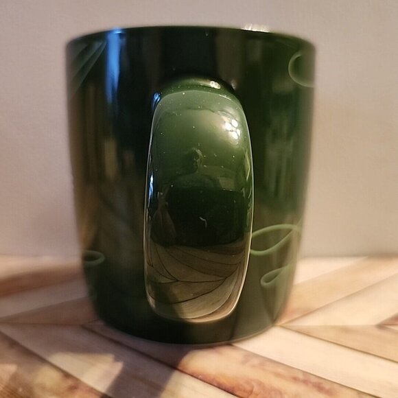 STARBUCKS Mermaid Logo Green Swirl Design Ceramic Coffee Mug 12oz 2020 - Picture 4 of 9